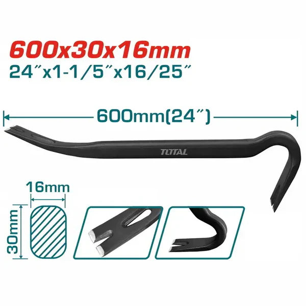 TOTAL THT431242 Wrecking Bar 600mm (24") Hexagonal Total